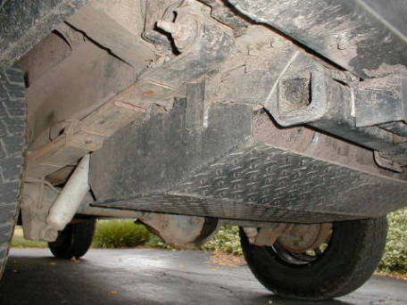 Driver side view of skid plate.