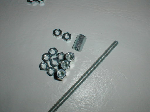 Picture of All-Thread, jam nuts and coupling union nuts.
