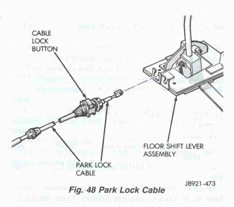 Jeep AW4 Automatic Transmission Park Lock Cable Adjustment.